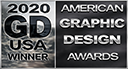 2020 GDUSA American Graphic Design Awards winner badge