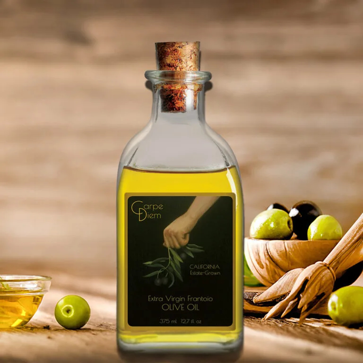 Olive oil label and packaging design