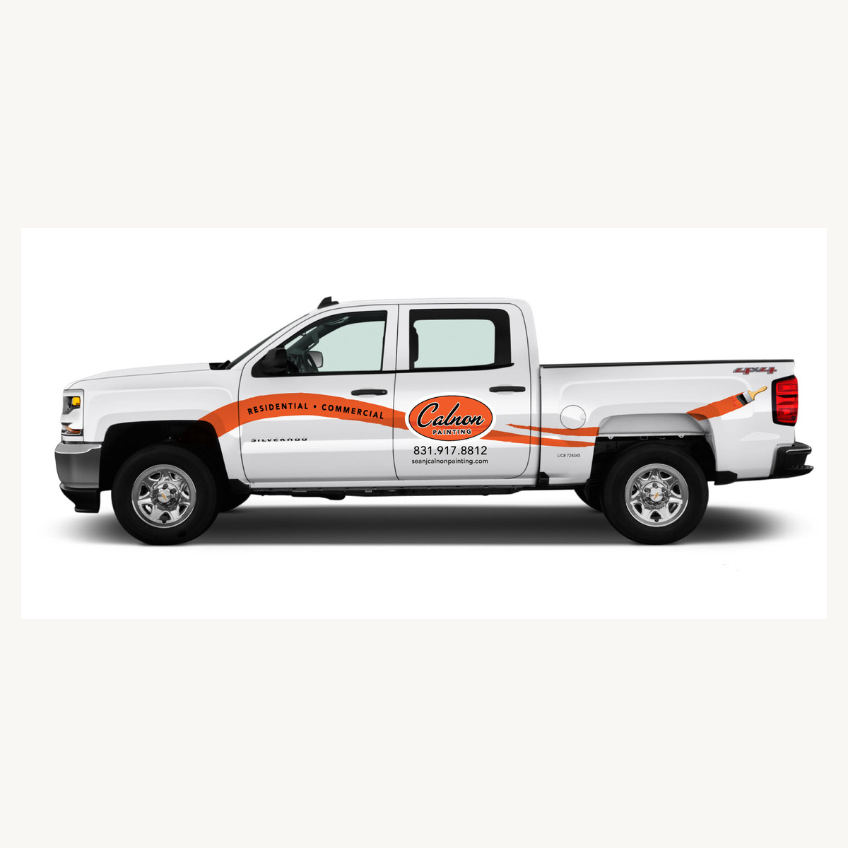 Calnon vehicle graphics installed on work truck